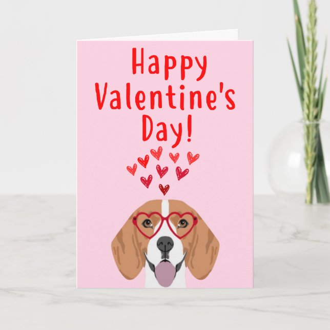 Tarjeta del el día de San Valentín del beagle (Anverso)
