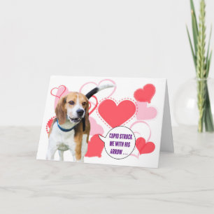 Tarjeta del el día de San Valentín del beagle