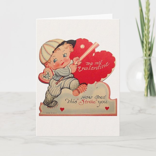 Tarjeta del el día de San Valentín del béisbol del (Anverso)