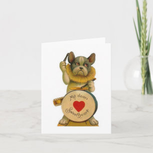 Tarjeta del el día de San Valentín del bulldog del