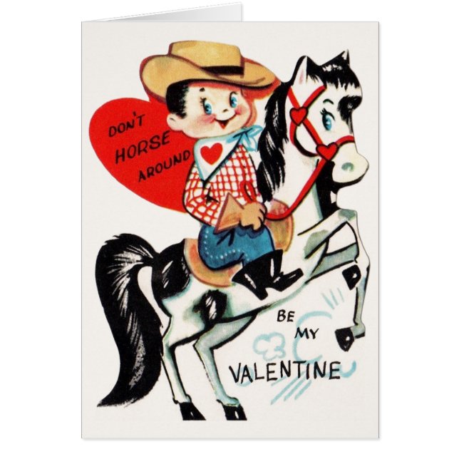 Tarjeta del el día de San Valentín del caballo y (Frente)