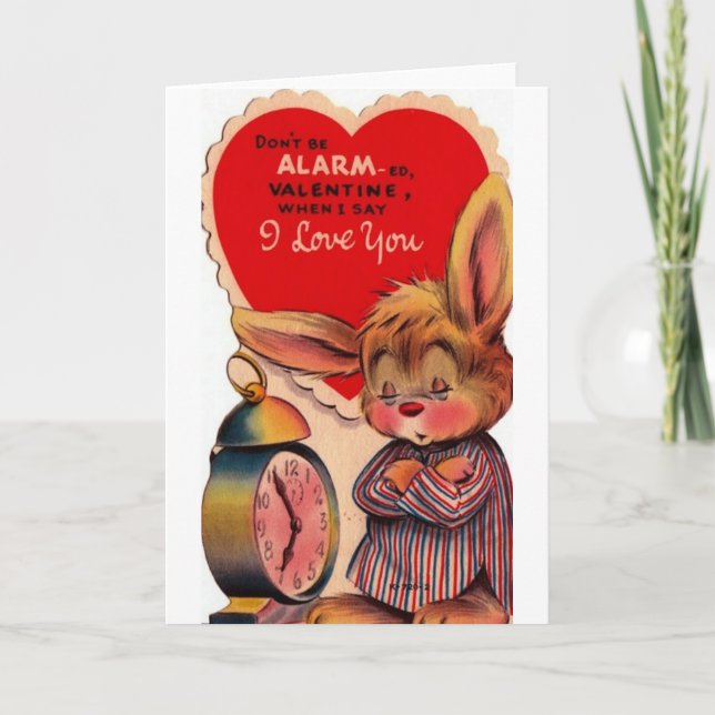 Tarjeta del el día de San Valentín del conejito (Anverso)