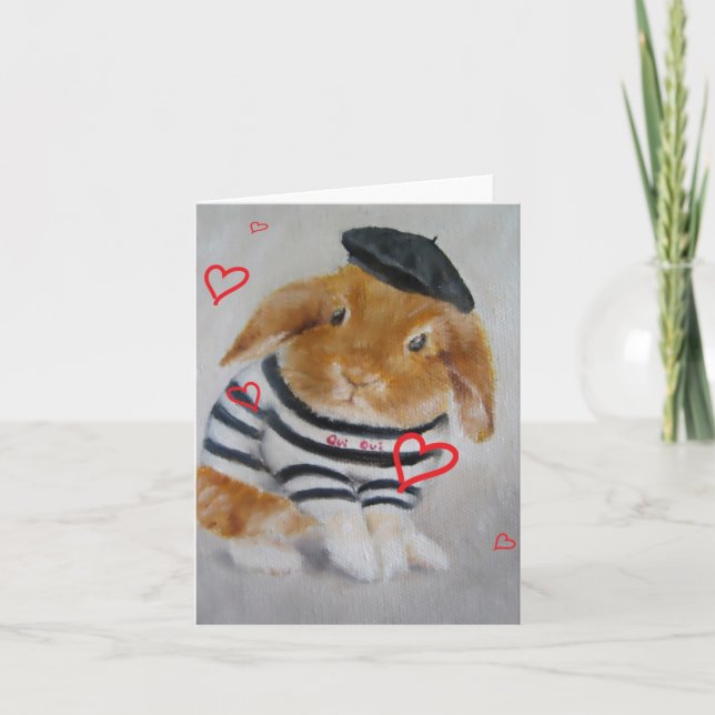 Tarjeta del el día de San Valentín del conejo del (Anverso)