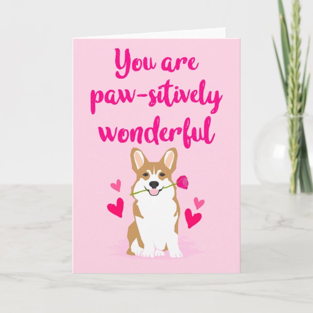 Tarjeta del el día de San Valentín del Corgi (Anverso)