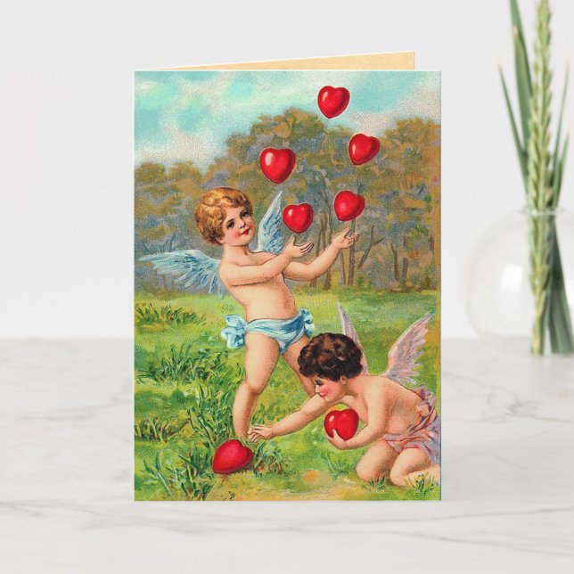 Tarjeta del el día de San Valentín del Cupid del (Anverso)
