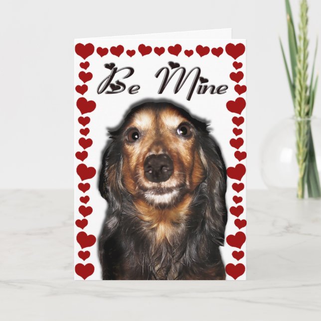 Tarjeta del el día de San Valentín del Dachshund (Anverso)