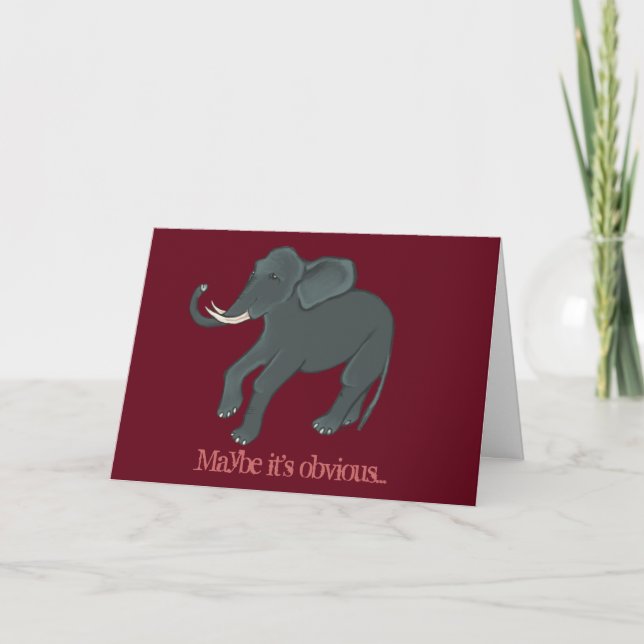 Tarjeta del el día de San Valentín del elefante (Anverso)