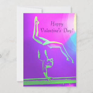 Tarjeta del el día de San Valentín del gimnasta