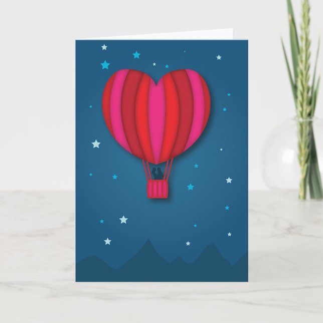 Tarjeta del el día de San Valentín del globo del (Anverso)