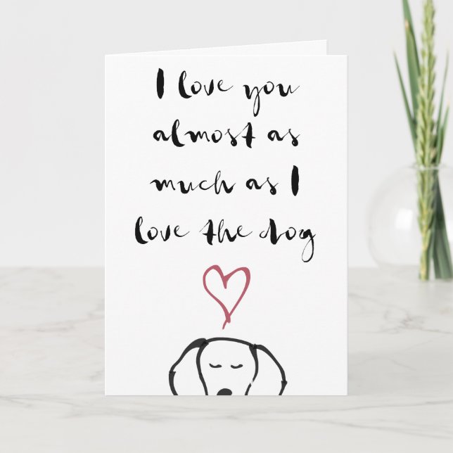 Tarjeta del el día de San Valentín del perro (Anverso)