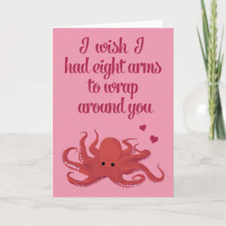 Tarjeta del el día de San Valentín del pulpo
