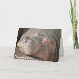 Tarjeta del el día de San Valentín - hipopótamo