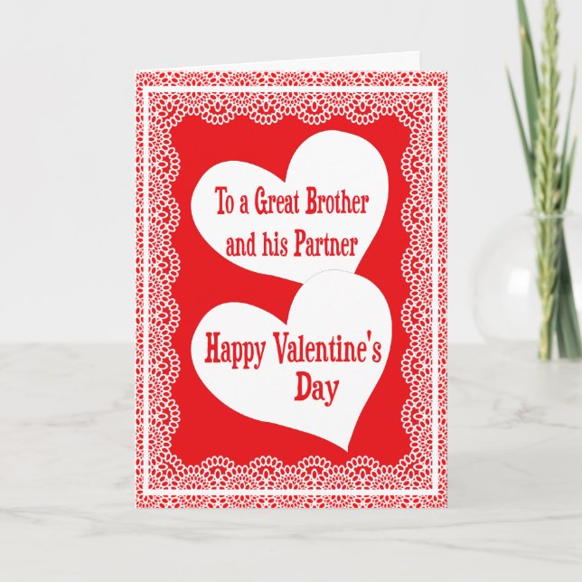 Tarjeta del el día de San Valentín para Brother y (Anverso)