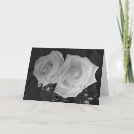 Tarjeta del el día de San Valentín - rosas blancos