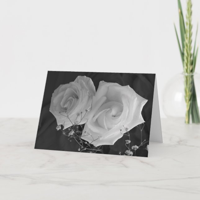 Tarjeta del el día de San Valentín - rosas blancos (Anverso)
