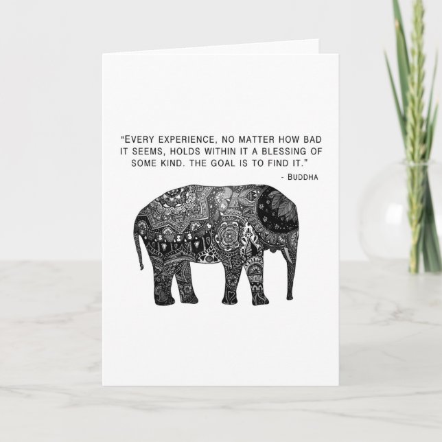 Tarjeta del elefante de Buda de la sabiduría (Anverso)