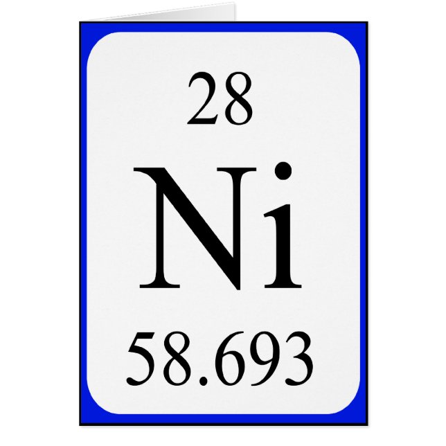 Tarjeta del elemento 28 - blanco del níquel (Frente)