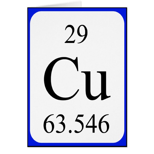 Tarjeta del elemento 29 - blanco de cobre (Frente)