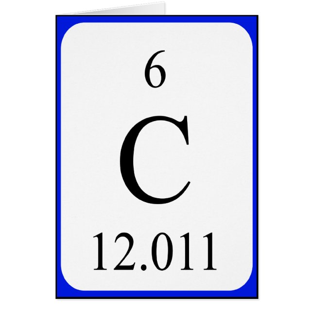 Tarjeta del elemento 6 - blanco del carbono (Frente)