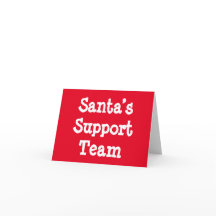 Tarjeta del equipo de apoyo de Santa