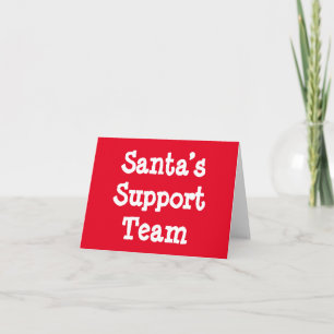 Tarjeta del equipo de apoyo de Santa