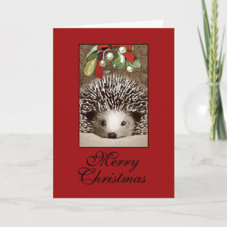 Tarjeta del erizo del navidad