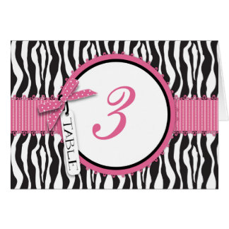 Tarjeta del estampado de zebra y de la tabla del