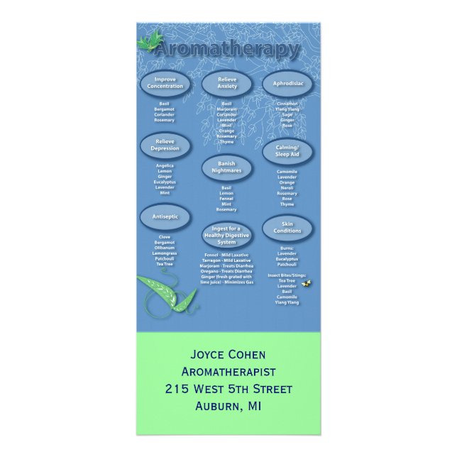 Tarjeta del estante del Aromatherapy (Frente)