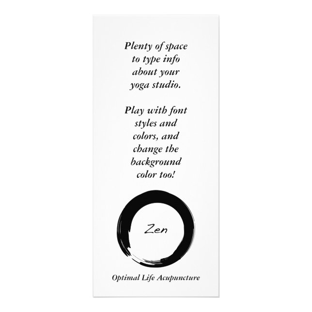 Tarjeta del estante del símbolo del zen (Frente)