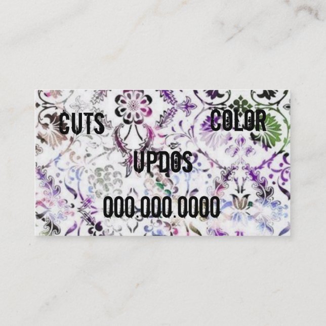 tarjeta del estilista (Reverso)