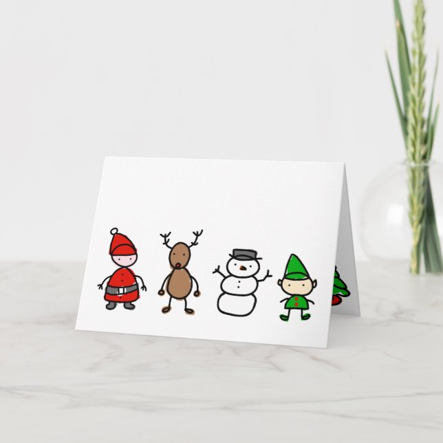 Tarjeta del estilo del niño de Cuties del navidad (Anverso)