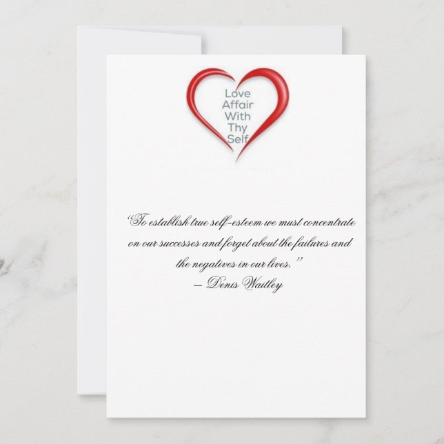 Tarjeta del estímulo del amor del uno mismo (Anverso)