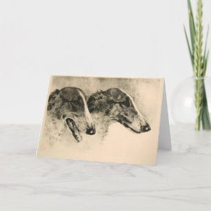 Tarjeta del estudio de la cabeza del Borzoi