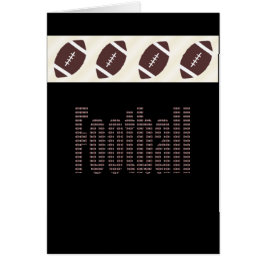 Tarjeta del fanático del fútbol blanco y negro