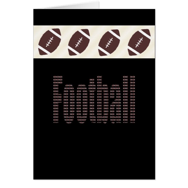 Tarjeta del fanático del fútbol blanco y negro (Frente)