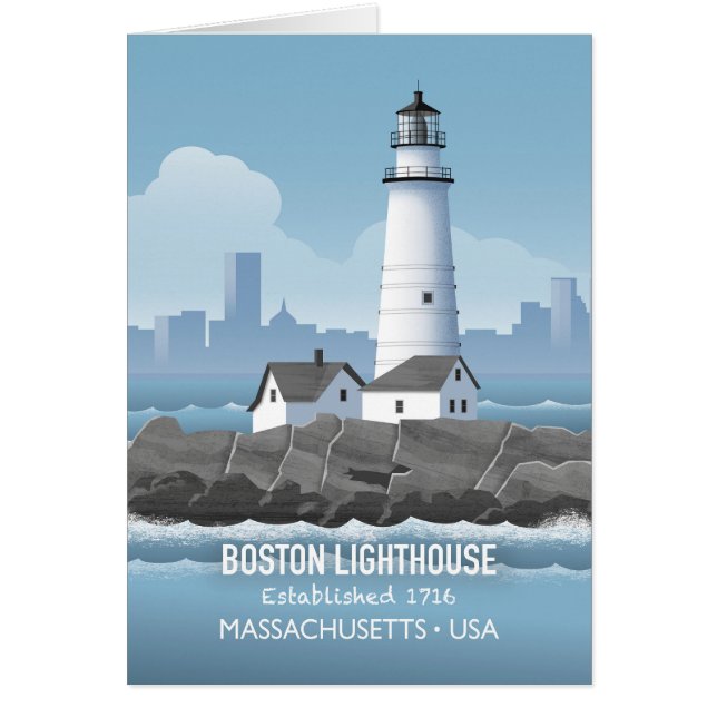 Tarjeta del Faro de Boston (Frente)