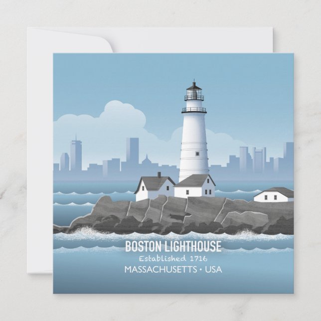 Tarjeta del Faro de Boston (Anverso)
