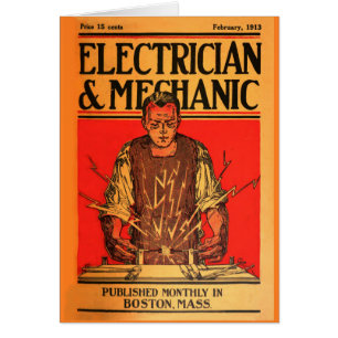 "Tarjeta del Febrero-Electricista 1913 y del