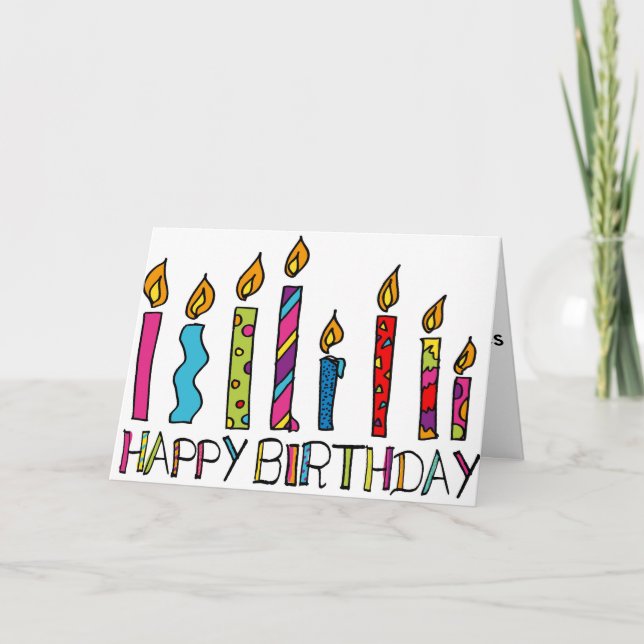 Tarjeta del feliz cumpleaños con las velas (Anverso)