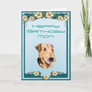 Tarjeta del feliz cumpleaños de Airedale Terrier
