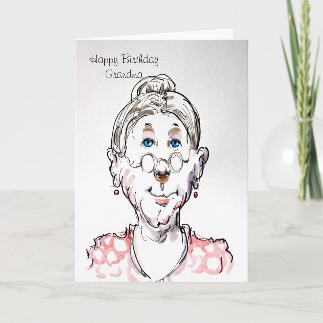 Tarjeta del feliz cumpleaños de la abuela (Anverso)
