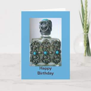 Tarjeta del feliz cumpleaños de la botella de