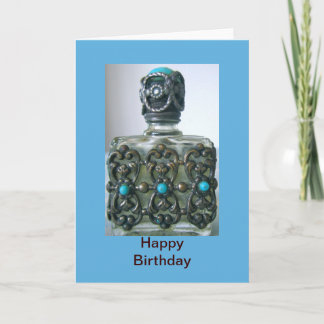 Tarjeta del feliz cumpleaños de la botella de