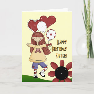 Tarjeta del feliz cumpleaños de la hermana