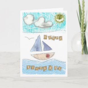 Tarjeta del feliz cumpleaños de la playa del