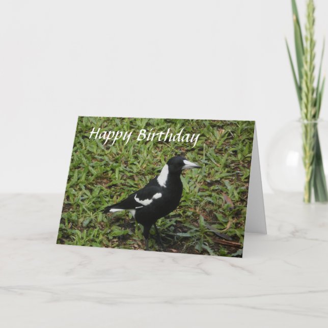Tarjeta del feliz cumpleaños de la urraca (Anverso)