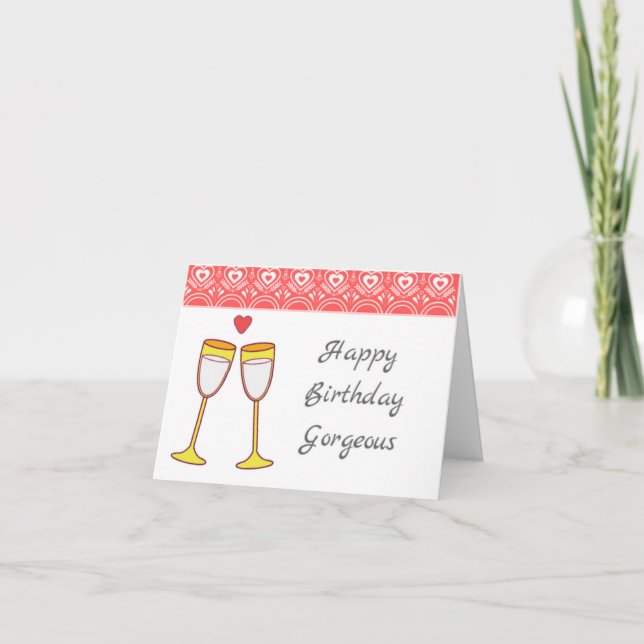 Tarjeta del feliz cumpleaños de los vidrios de (Anverso)