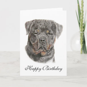 Tarjeta del feliz cumpleaños de Rottweiler