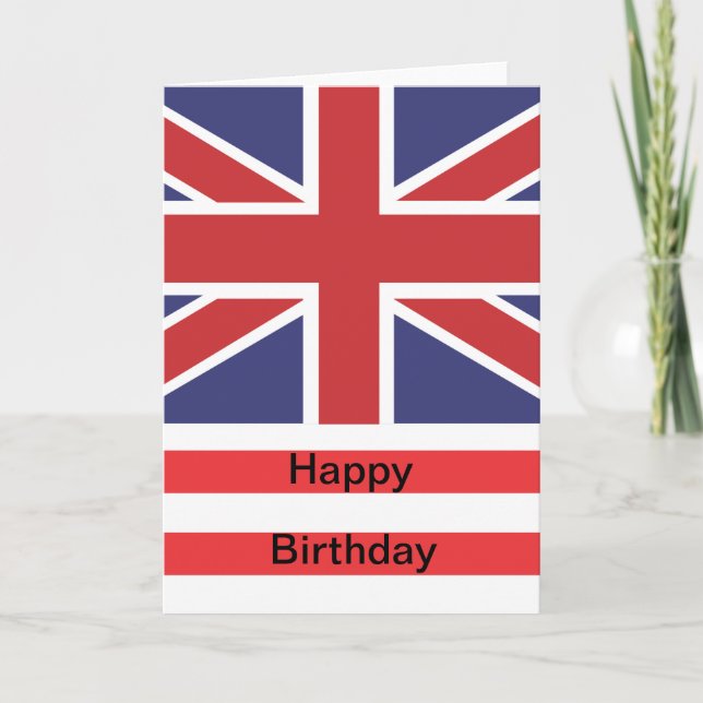 Tarjeta del feliz cumpleaños de Union Jack (Anverso)