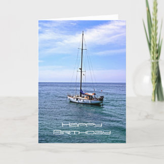 Tarjeta del feliz cumpleaños del barco de